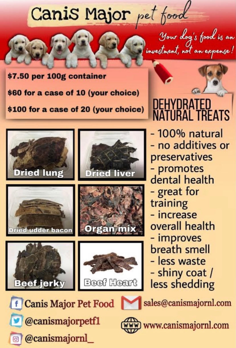 Dehydrated Pet Treats! Choose your Variety - 100g tubs